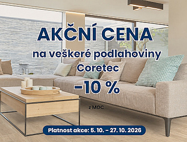 Akce na podlahy Coretec: 10% sleva do 27. 10. 2026