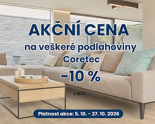 Akce na podlahy Coretec: 10% sleva do 27. 10. 2026