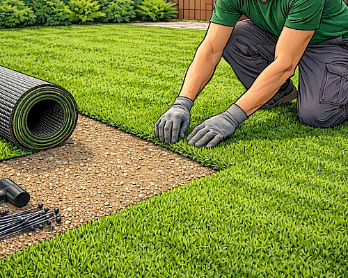 Jak položit umělý trávník