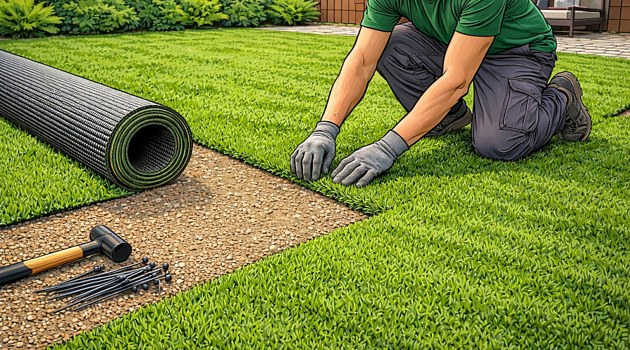Jak položit umělý trávník