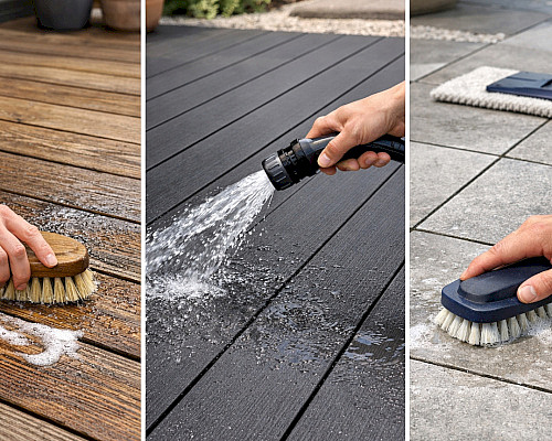 Jak správně pečovat o venkovní terasovou podlahu (dřevo, WPC i dlažbu)