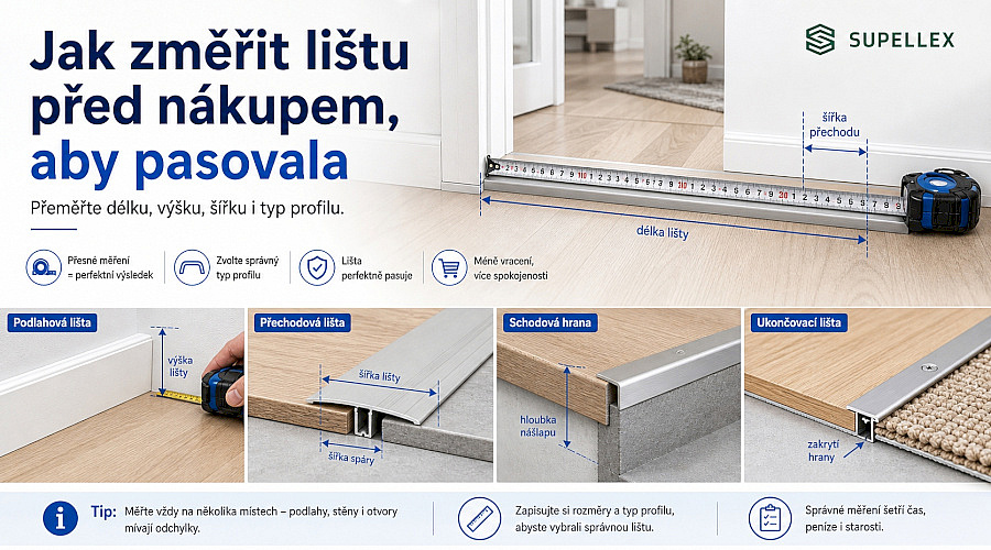 Jak změřit lištu před nákupem, aby pasovala