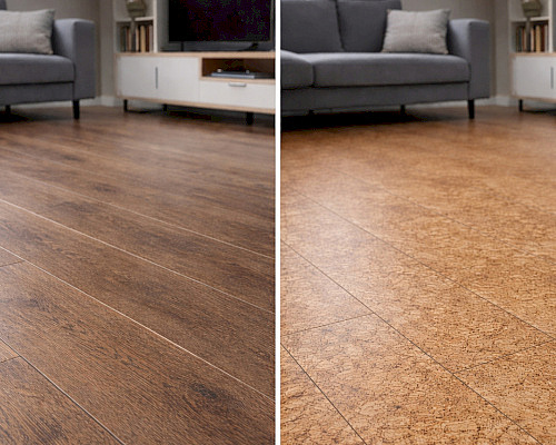 Laminát vs. korková podlaha – srovnání vlastností, komfortu a použití