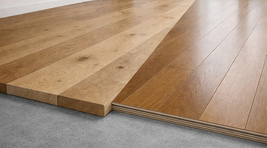 Masivní vs vícevrstvá dřevěná podlaha – konstrukce, rozdíly, stabilita a životnost