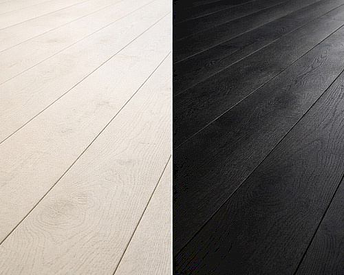 Natíraná (painted) dřevěná podlaha – krycí barva na podlaze