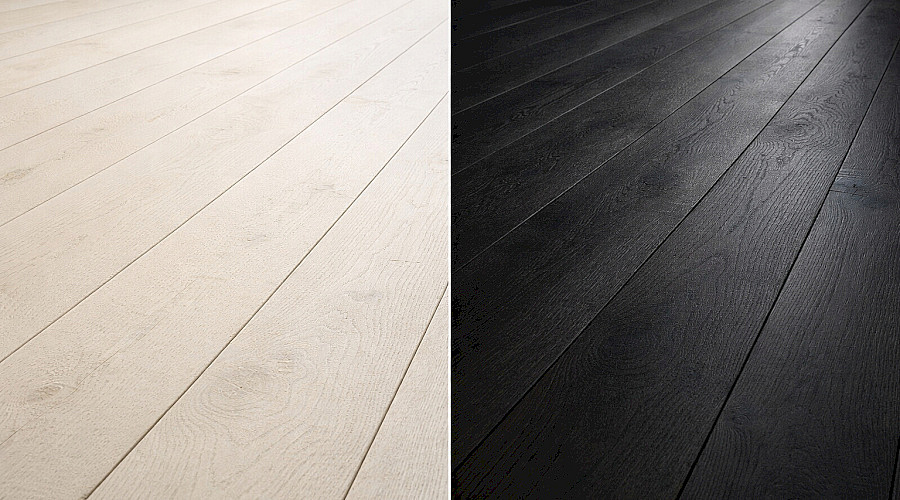 Natíraná (painted) dřevěná podlaha – krycí barva na podlaze