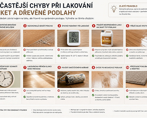 Nejčastější chyby při lakování parket a dřevěné podlahy