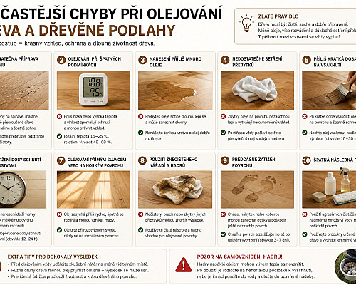 Nejčastější chyby při olejování dřeva a dřevěné podlahy
