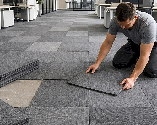 Pokládka kobercových čtverců – správný postup krok za krokem