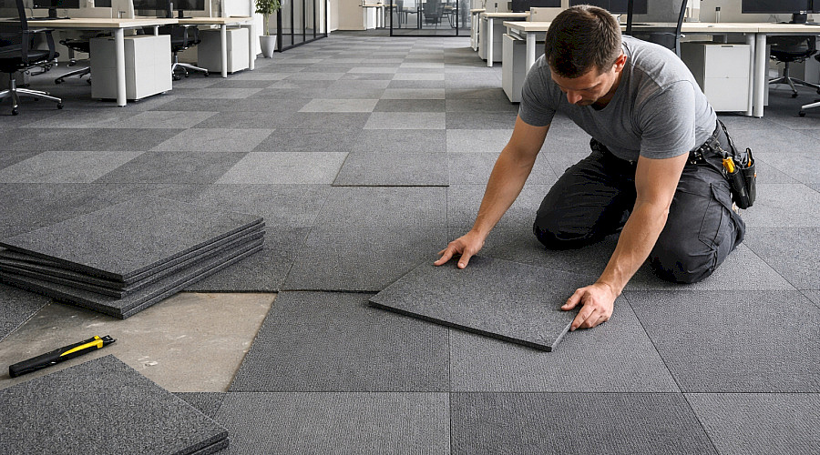 Pokládka kobercových čtverců – správný postup krok za krokem