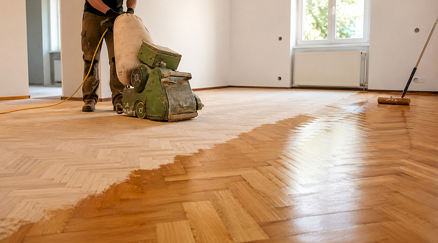 Renovace lakované podlahy: broušení, přelakování a lokální opravy
