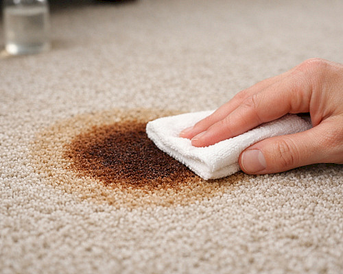 Odstraňování skvrn z textilních podlahovin – praktický návod krok za krokem