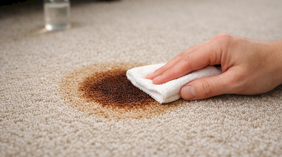 Odstraňování skvrn z textilních podlahovin – praktický návod krok za krokem