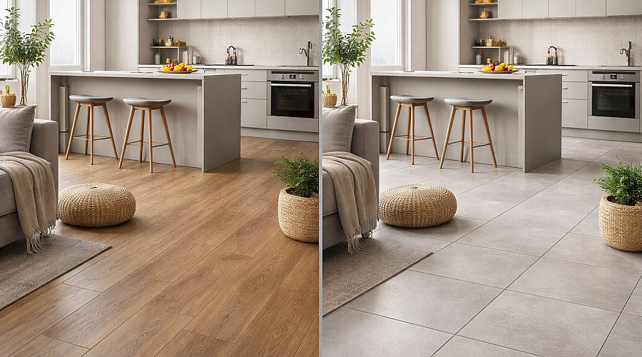 Vinyl vs. dlažba: skutečné rozdíly v komfortu, údržbě a použití v praxi