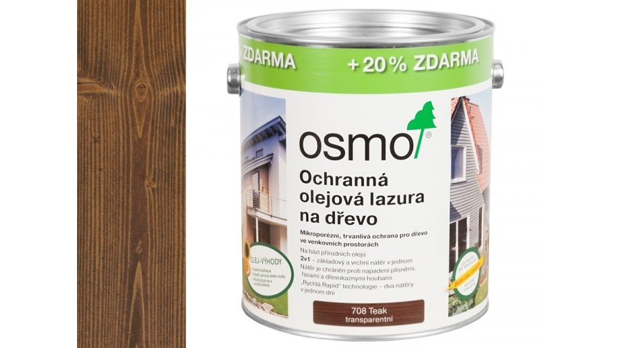 OSMO 708 Teak olejová lazura polomat 3l
