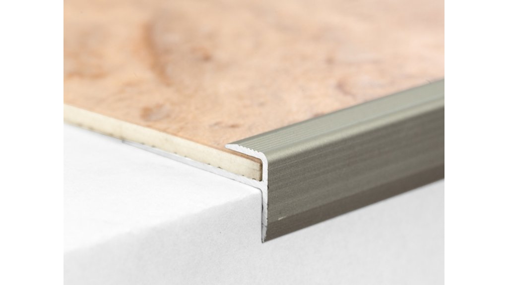 Schodová ukončovací lišta pro vinyl do 3 mm, Profilteam 28*12*2700 Inox E07