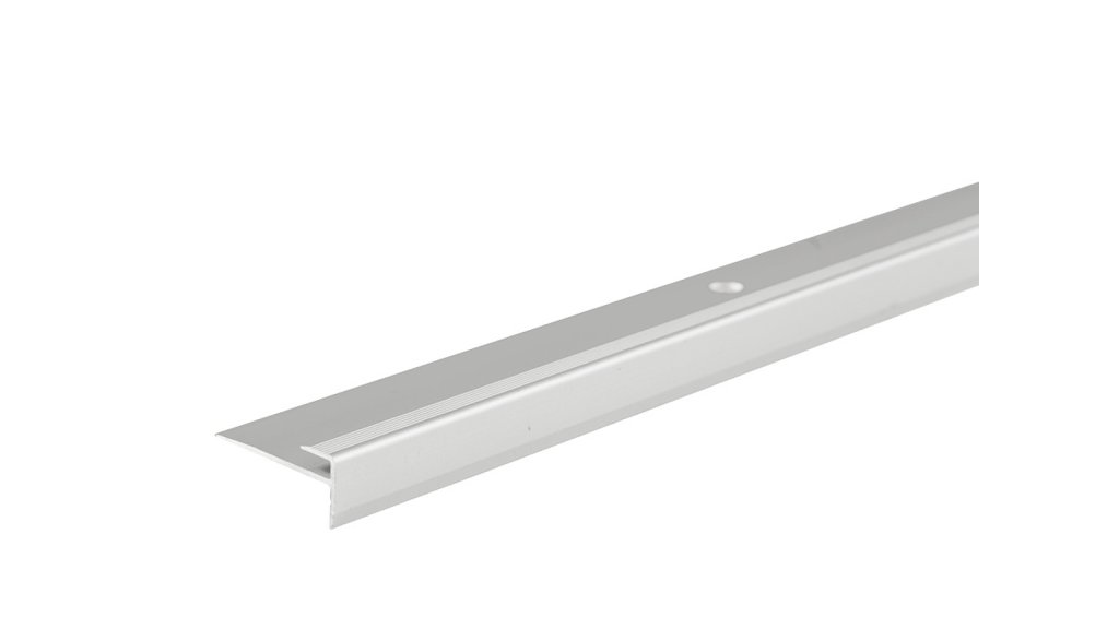 Schodová ukončovací lišta pro vinyl do 5 mm, Profilteam 28*14*2700 Stříbrná E01