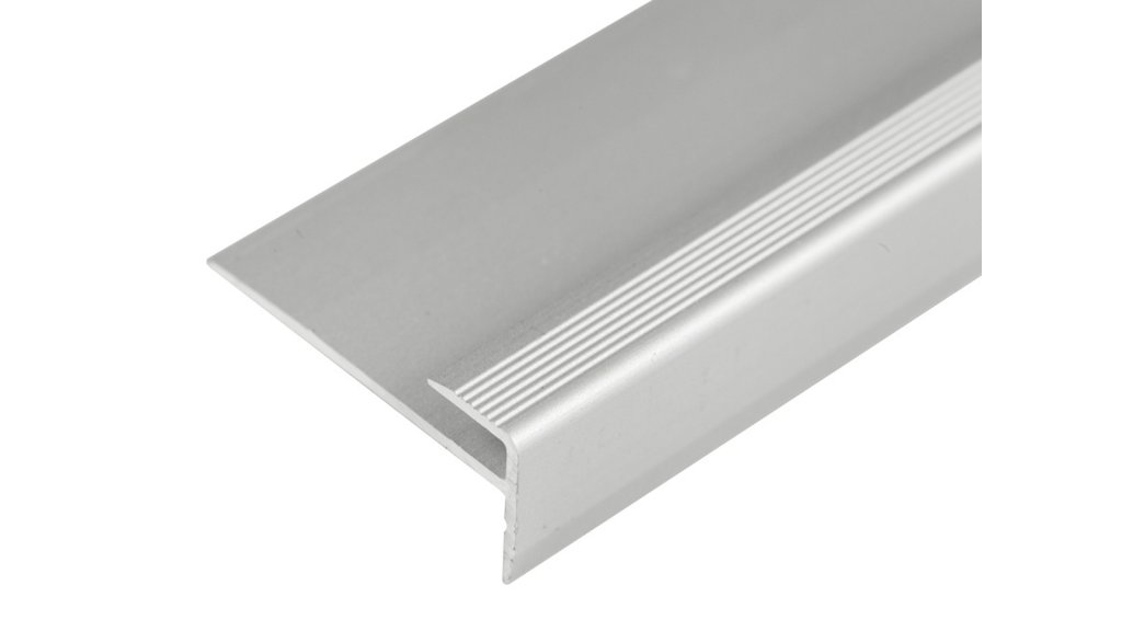 Schodová ukončovací lišta pro vinyl do 5 mm, Profilteam 28*14*2700 Stříbrná E01