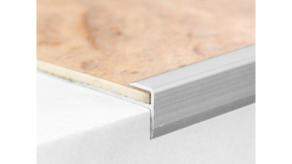 Schodová ukončovací lišta pro vinyl do 5 mm, Profilteam 28*14*2700 Stříbrná E01