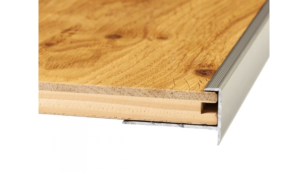 Schodový profil pro podlahy do 15,5 mm, Küberit 813 8*25*2500 Imitace nerezi F2