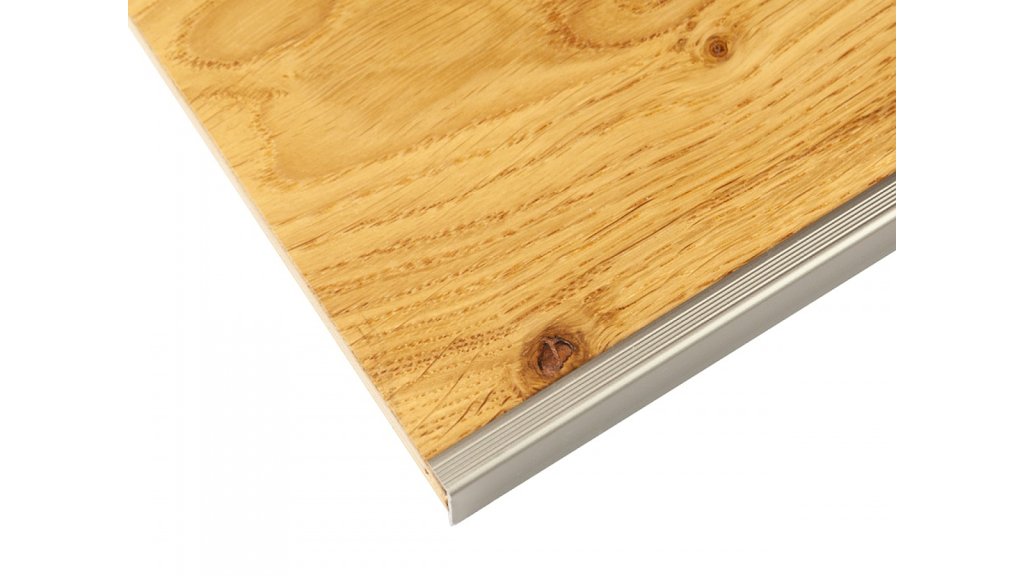 Schodový profil pro podlahy do 15,5 mm, Küberit 813 8*25*2500 Imitace nerezi F2
