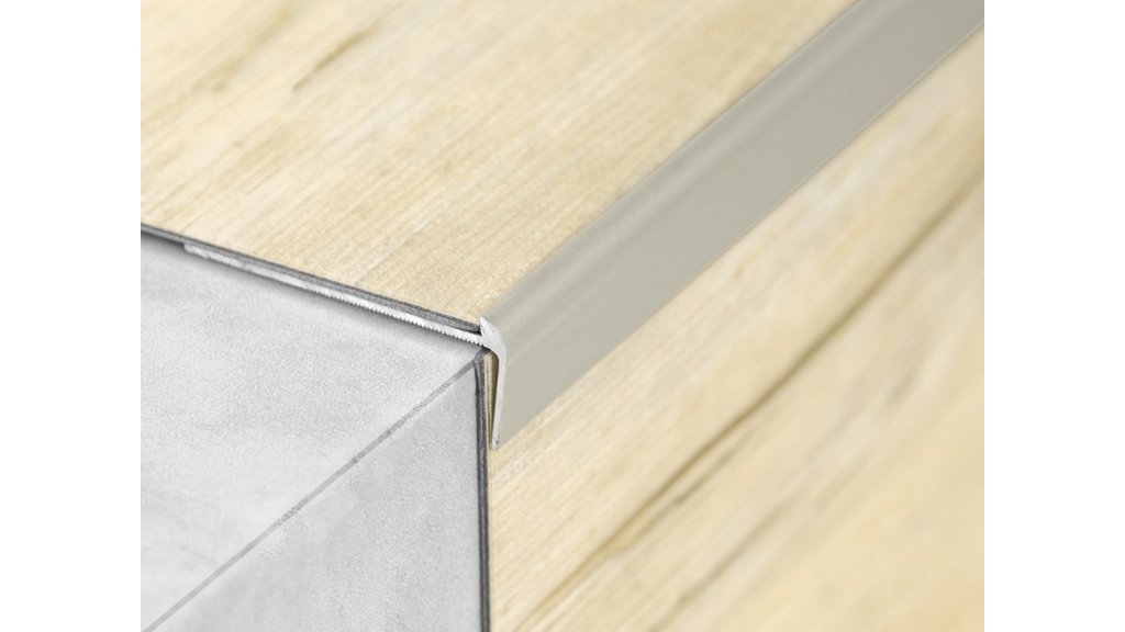 Schodová lišta pro vinyl do 2,5 mm, Küberit 859, 48*18,5*2500 imitace nerezi F2