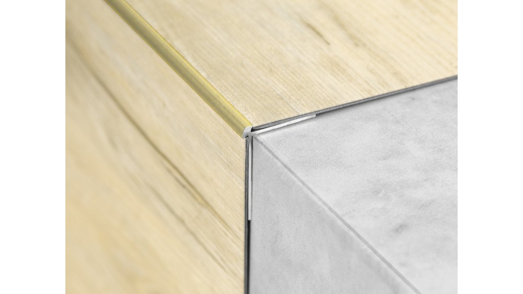 Schodová lišta vnější pro obložení schodů vinylem do 2,5 mm, Küberit 870, 39*29*2500 Sahara F9