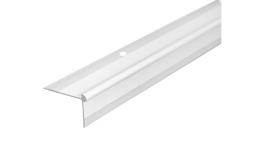 Schodová lišta vnější pro obložení schodů vinylem do 5 mm, Profilteam, 42*28*1200 Stříbrná E01
