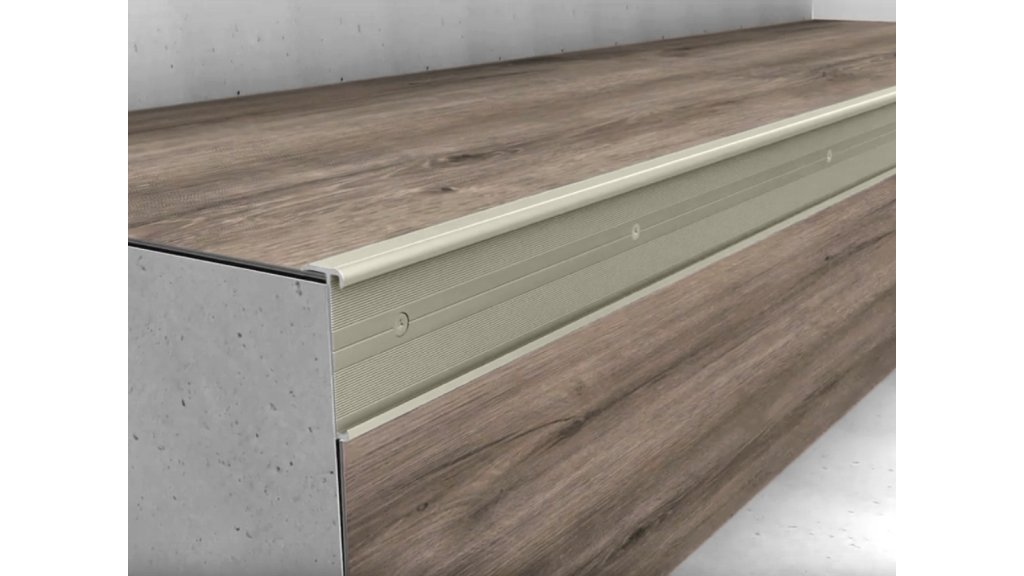 Schodový profil pro obložení schodů Küberit 846 do 5 mm Imitace nerezi F2