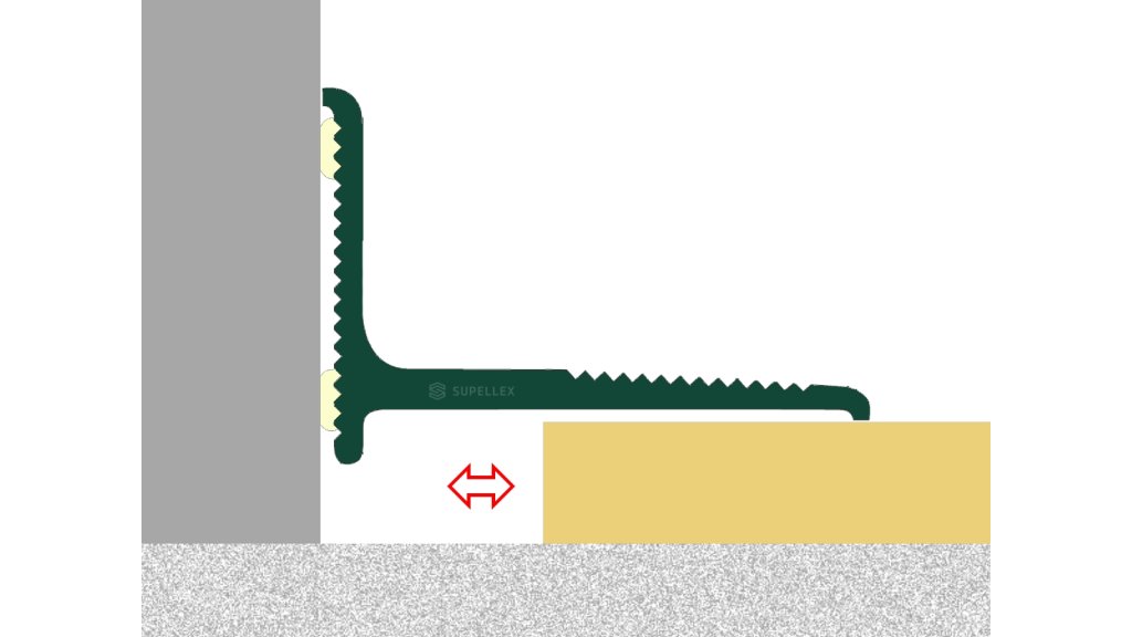 Küberit 369 SK – ukončovací lišta ke zdi, 20 × 15 × 2700 mm, Imitace nerezi F2 (elox, samolepicí)