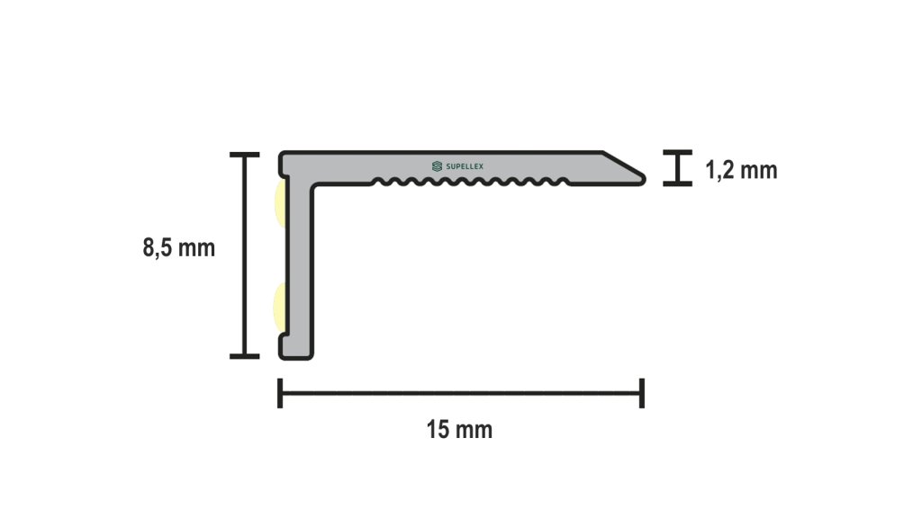 Profil a rozměry stěnové ukončovací lišty Küberit 238 N/SK