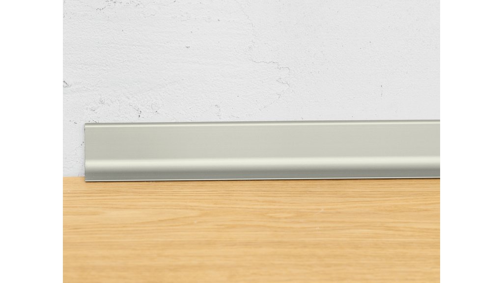 Hliníková soklová lišta samolepící, Profilteam Q63, 40*2700 Inox E07