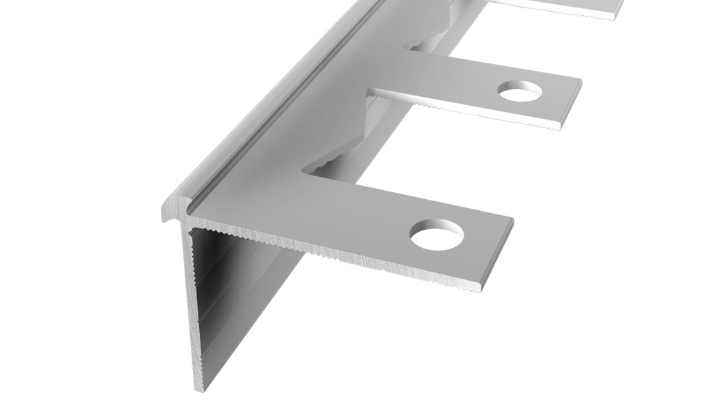 Schodový profil pro hranu schodů 2,5 mm, Küberit 870 EB, 39*2500 Stříbrný F4
