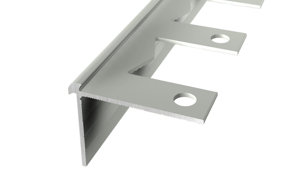 Schodový profil pro hranu schodů 3 mm, Küberit 871 EB, 39*2500 Imitace nerezi F2