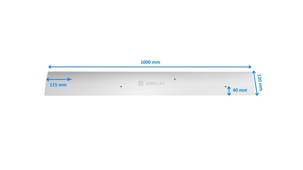Předvrtané otvory široké přechodové lišty 120 mm nejsou ve středu, jako u ostatních šíří