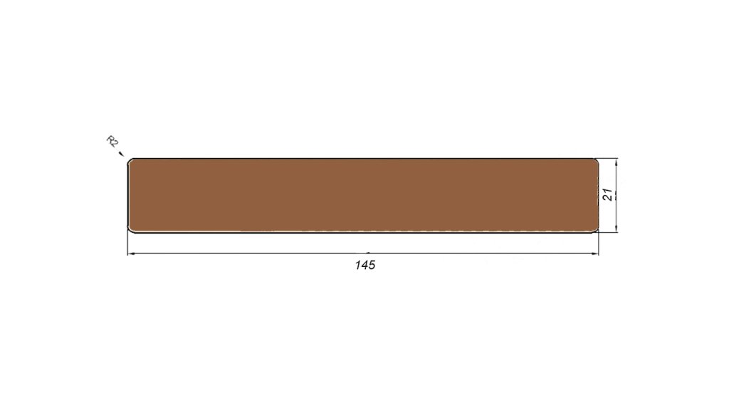 Profil a rozměry terasového prkna IPE 21*145