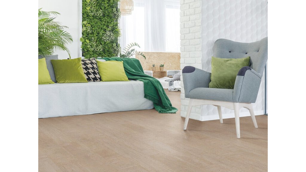 Korková podlaha plovoucí Premier kompozit Trendy římská bílá UV lak