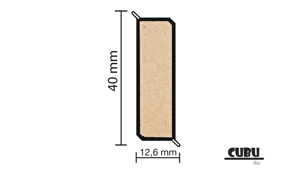 Profil a rozměry soklové lišty Cubu flex life 40