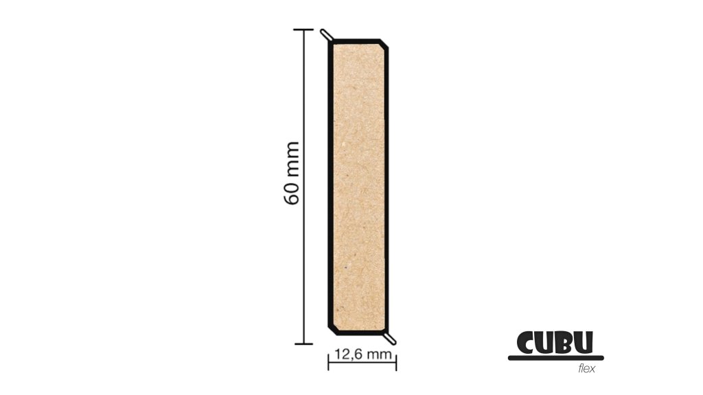 Profil a rozměry soklové lišty CUBU flex 60
