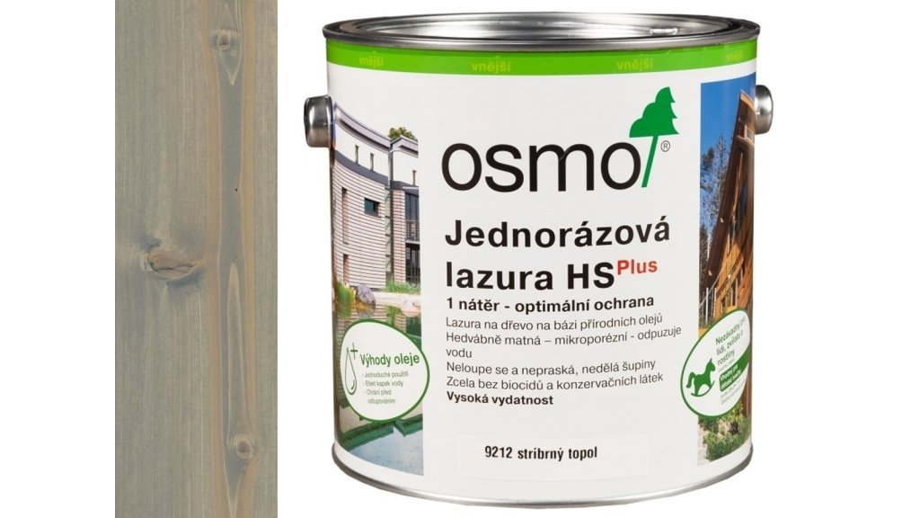 OSMO 9212 Stříbrný topol HS Plus jednorázová lazura 2,5l