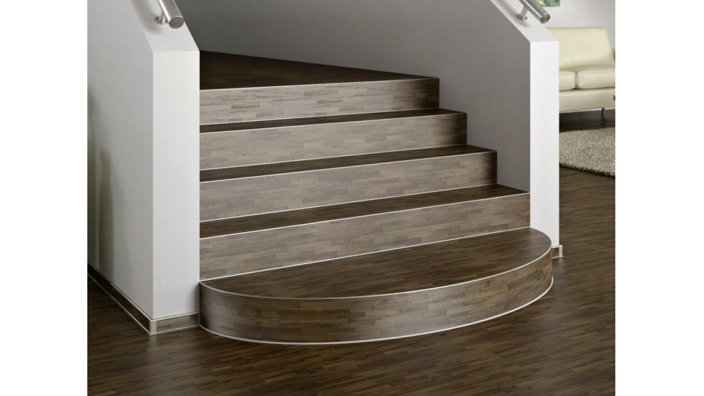 Schodový profil pro obložení schodů 2,5 mm Küberit 870 EB – stříbrný F4 – 39 × 2500 mm