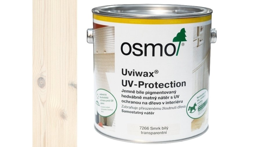 Osmo Uviwax 7266 – UV bílý hedvábně matný nátěr obložení 2,5 l