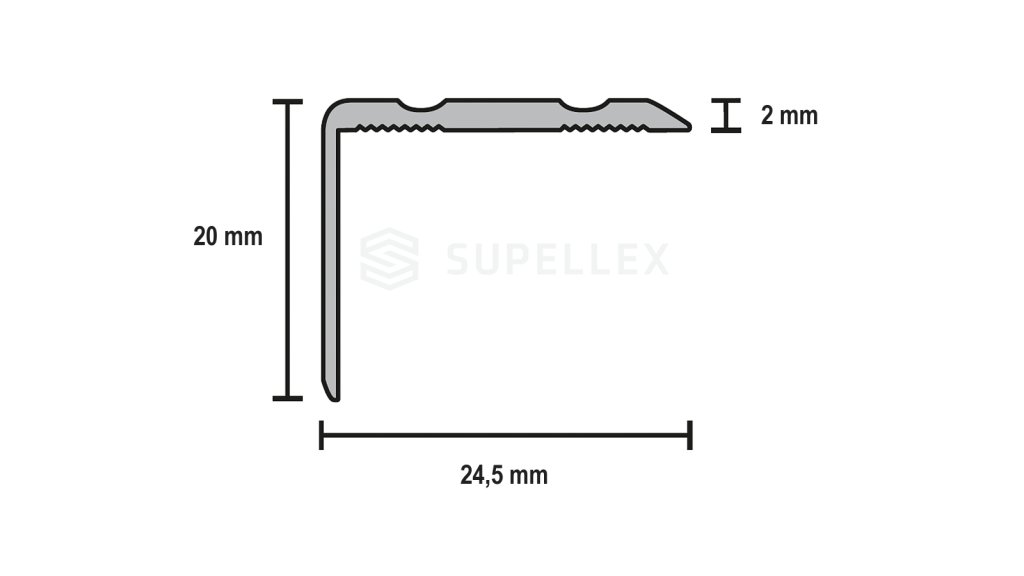 Profil a rozměry schodové lišty