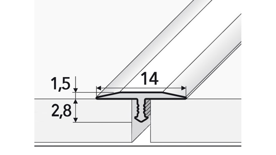 Přechodová lišta Profilteam C54 – Stříbrná E01 – 14 × 2700 mm