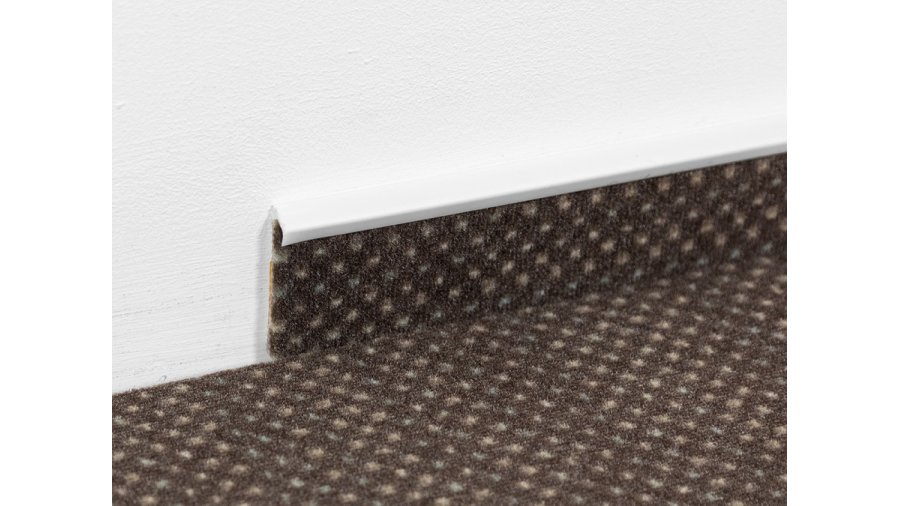 Kobercová soklová lišta – TSL 55 bílá 0101, 55 × 13 × 2500 mm