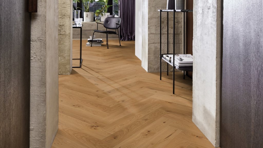 Dřevěná podlaha Arbor Dune HB Herringbone – olej, 10,5 × 137 × 790 mm, V4