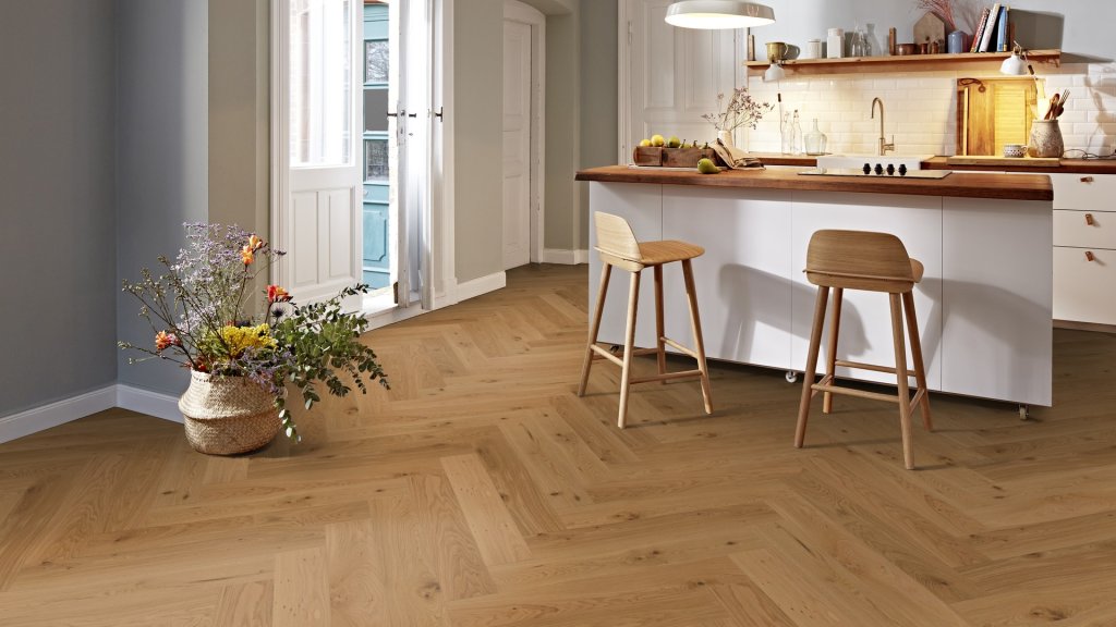Dřevěná podlaha Arbor Dune HB Herringbone – olej, 10,5 × 137 × 790 mm, V4