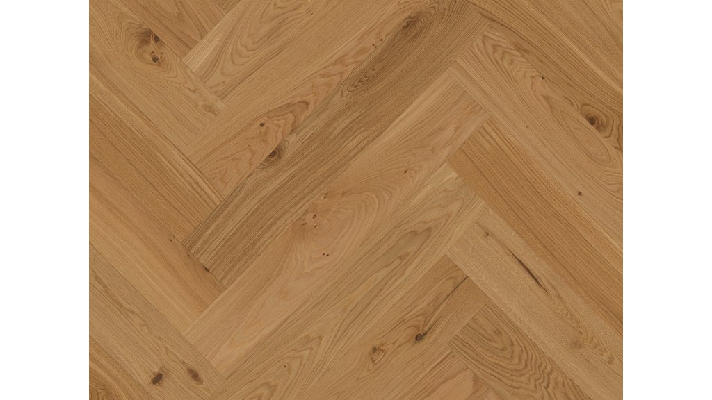 Dřevěná podlaha the family Dub Patrik 05 – rybí kost 137 × 790 mm, olej Live Natural