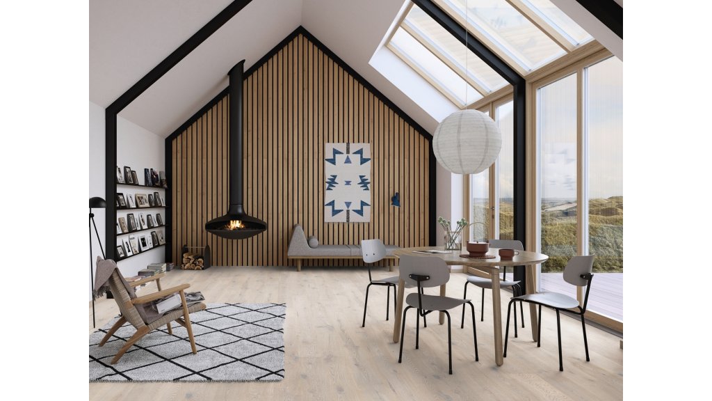 Dřevěná podlaha the family Mariana 03 – dub Pale White 14 × 181 × 2200 mm, 5G Click, Live Pure