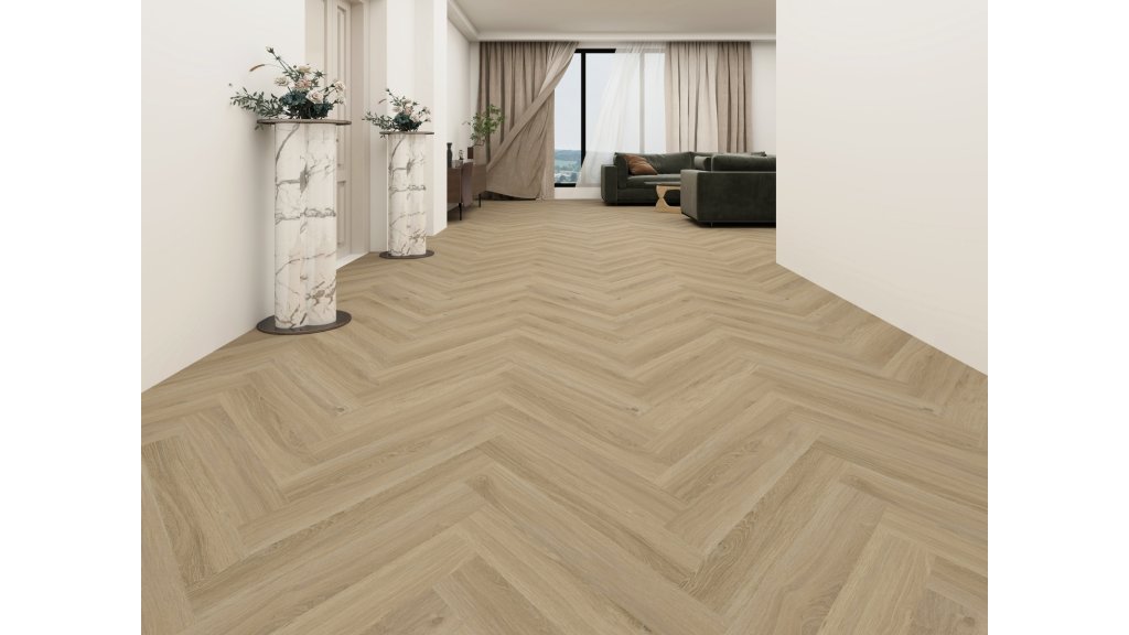 Vinylová podlaha lepená Aspecta Contours Herringbone GD55 Almond